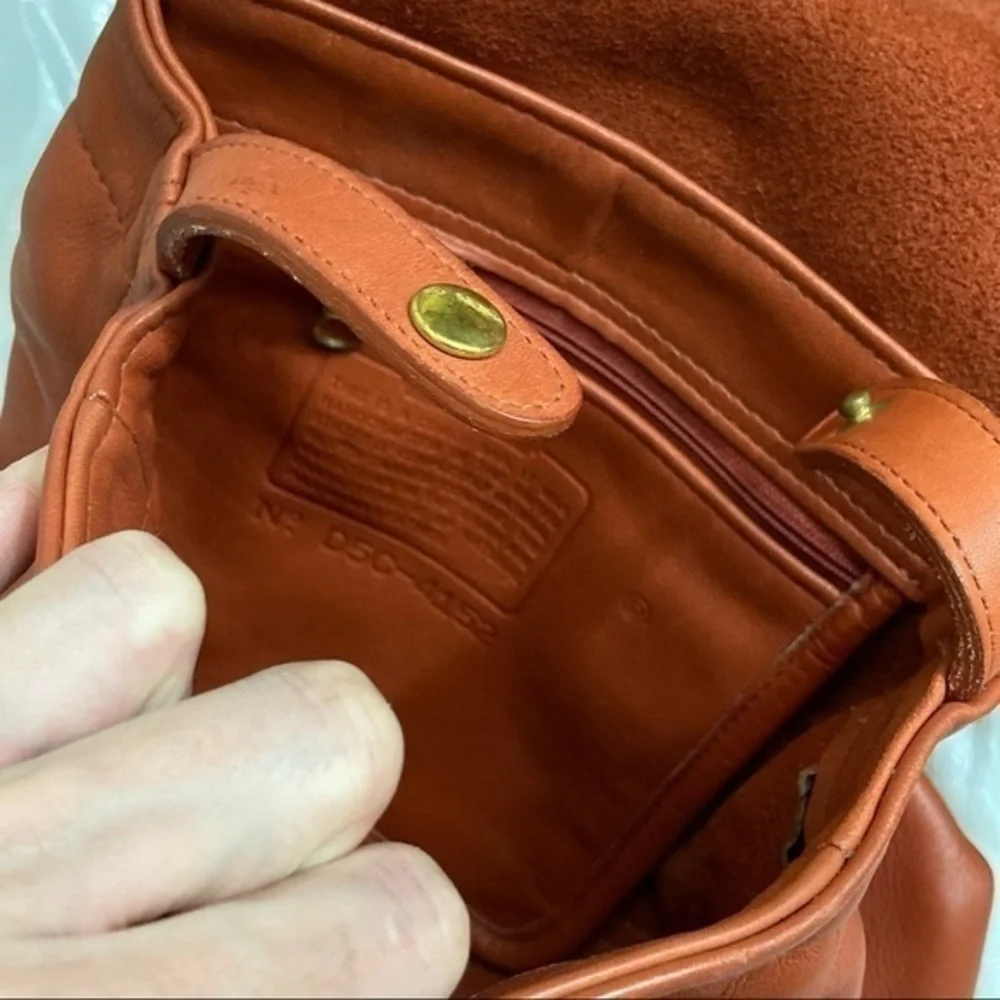 Coach vintage RARE orange burnt sienna Leather mini backpack 4152